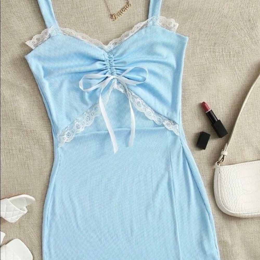 Blue lace dress